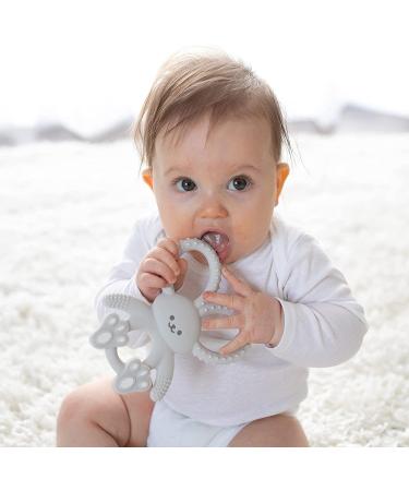 Dr. Brown's Flexees Beaded Teether Rings & Bunny 4-Pack - Silicone Teething Toys for Babies 3m+ | BPA-Free, Easy to Hold & Self-Soothing - Black/White/Gray - Buy Online on GoSupps.com