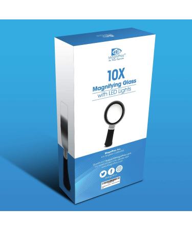10X Magnifying Glass with Detachable Lenses and 3 Light Modes - Ideal for Reading, Hobbyists, Seniors, Inspection, Coin, and Jewelry - Buy Online on GoSupps.com