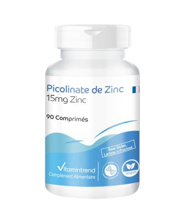 Zinc picolinate - with 15mg zinc - 90 tablets - highly dosed - safe dosage - vegan - bioavailable supplements from Germany | Vitamintrend