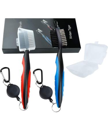 Xintan Tiger Golf Club Brush Cleaner Set - Pack of 2 with Retractable Zip-line and Aluminum Carabiner - Buy Online on GoSupps.com