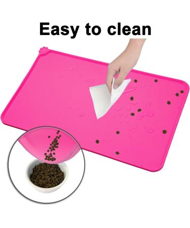 Moacc Silicone Feed Mats for Dogs & Cats - Slipproof Waterproof Pet Food Mats - Pink 54x38cm - Buy Online on GoSupps.com