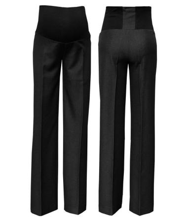 Zeta Ville - Women's Maternity Smart Pants Tailored Work Trousers UK 8-20 - 246c 16 Anthracite Black