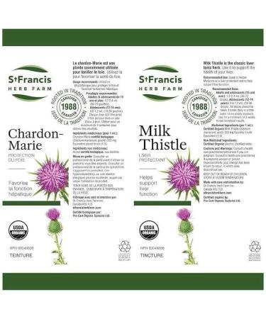 St. Francis Herb Farm Milk Thistle Tincture | Liver Supplement | Helps Support Liver Function | Liver Detox | Herbal Supplement | 50 mL - Buy Online on GoSupps.com