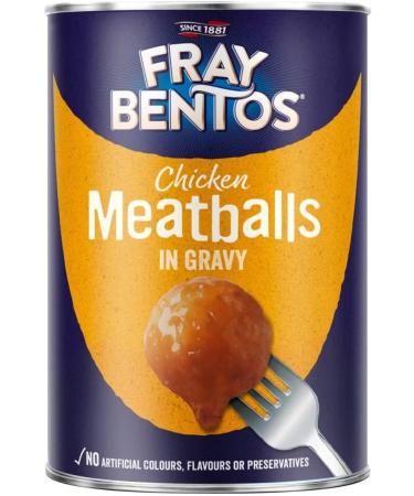 Tinned Meatball Bundle Containing Fray Bentos Chicken Meatballs in Swedish-style Gravy Bolognese Sauce Tomato Sauce and Gravy. - Buy Online on GoSupps.com