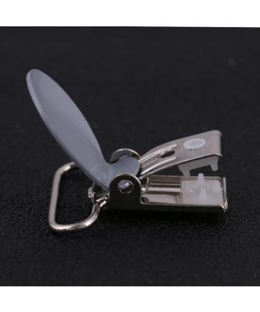 Emoshayoga 25mm Round Pacifier Holder Clip - Gray Metal Suspender Clips for DIY - 10pcs - International Shipping Available - Buy Online on GoSupps.com