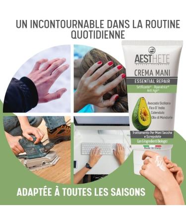 Organic Intense Repair Hand Cream 100 ml For Damaged Hands And Nails Moisturizing Anti-Aging For Men And Women Effective Against Frostbite With Sicilian Avocado And Prickly Pear Made In Italy - Buy Online on GoSupps.com