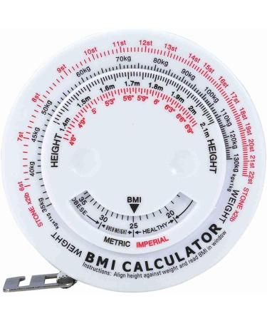 Haosie Tape Measure Body BMI Body Tape Measure 150 cm Retractable Body Fat Measuring Tool for Waist Circumference Body Mass Index Measurement with Bmi Calculator - Buy Online on GoSupps.com