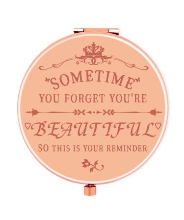 FANJURNEY Travel Makeup Mirror Compact Mirror for Women Girl Small Compact Mirror for Purse Pocket Makeup Mirror 1X/2X Personalized Inspirational Compact Mirror Beautiful