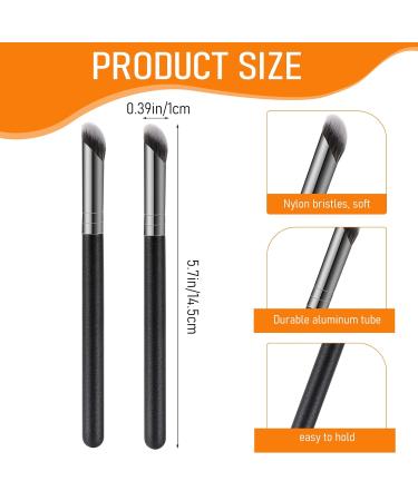 2-Piece Angled Concealer Brush Set - Under Eye & Foundation Brush for Liquid/Cream Makeup - Mini Nose Contour Brushes - Buy Online on GoSupps.com