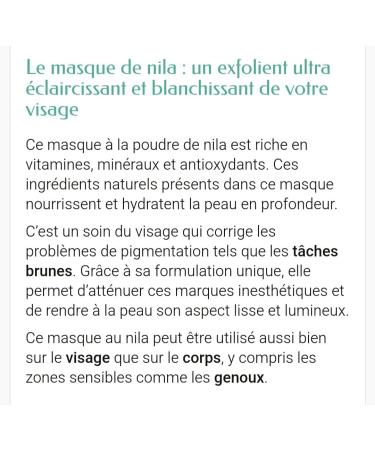  G n rique Nila Powder Mask 200g Brightening Natural Moisturizing Whitens Skin Fades Wrinkles and Spots - Buy Online on GoSupps.com