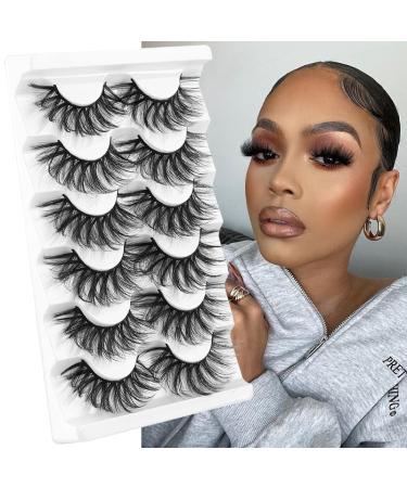 Buy Mink Lashes - Wispy Cat Eye False Eyelashes | 8D Volume Natural Look 6 Pairs Long-lasting & Ultra-light - Buy Online on GoSupps.com