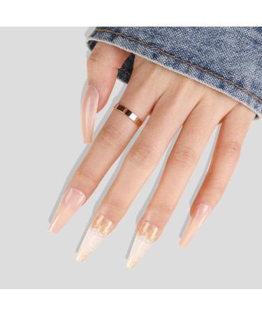 Sinlov 24-Piece Nude Coffin Art Nails | Long Ballerina Press-On Artificial Fingernails - Perfect for Stylish Looks - Buy Online on GoSupps.com