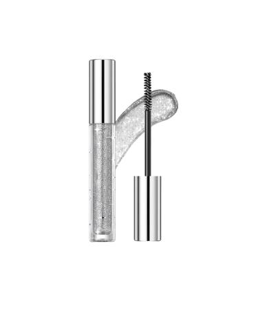 Hppsctink Diamonds Mascara 3.2g Waterproof Non-Smudge Mascara Lengthening and Volumizing Sparkling Eyes Silver mascara