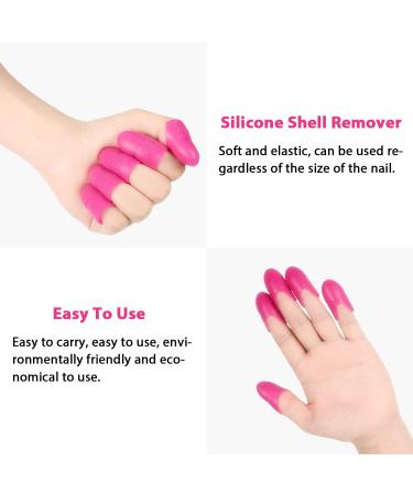 Boao 30 Pieces Wearable Nail Caps - Silicone Gel Fingernail Polish Remover Wraps - Reusable Soak Off Caps in Purple Rosy & Pink | DIY Nail Supplies | International Shipping - Buy Online on GoSupps.com