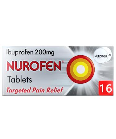 Nurofen Pain Relief Ibuprofen Tablets for Headache Migraines Cold And Flu and Back Pain Relief 200 mg 16 Tablets