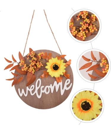 Zerodeko 4pcs Sunflower Welcome Sign Indoor Wooden Pendant Outdoor Porch Decor Home Decoration Sunflower Wreaths Welcome Sign Harvest Festival Wooden Pendant Fall Plastic Welcome Card Berry - Buy Online on GoSupps.com