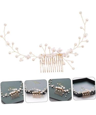 Mikinona Bridal Hair Comb Pearl Headpiece Pearl Headdress Bride Hair Comb Pearl Hair Combs Pearl Headwear Wedding Hair Comb Hair Accessories Bridal Headdress Handmade Headwear Decor - Buy Online on GoSupps.com