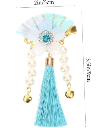 Beaupretty 1 Pair Japanese Fan Hairpin Baby Clips for Hair Japanese Hair Pin Tassel Hair Clips Japanese Style Hair Clip Bride Headpiece Kimono Headpiece Acrylic Decorate Child Girl 9x5cm Sky-blue - Buy Online on GoSupps.com