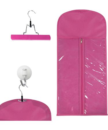 Vriusi Wig Bag with Hanger | Hair Extension Storage Hair Travel Extensions Bag with Hanger Hair Extension Storage Bag Portable Wig Bag for Store Style Human Hair Hot Pink - Buy Online on GoSupps.com