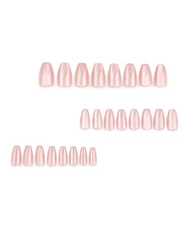 Mouyouglow Press on Nails - Ballerina Rosa Nude Cat Eye Magnetic Fake Nails with Glue | Pink Artificial Fingernails AT3 - Buy Online on GoSupps.com