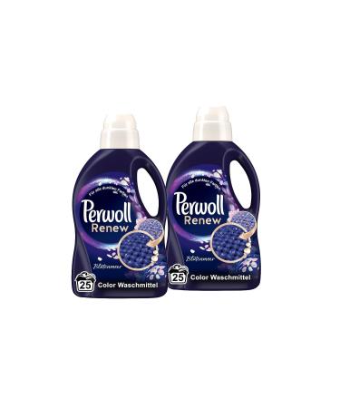 Perwoll Renew flower sea liquid detergent (2x 25 washes) detergent for black laundry fine detergent revives dark colors & cleans gently with seductive fragrance