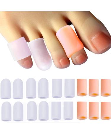 24 Pack Gel Pinky Toe Protectors Silicone Small Toe Caps Gel Little Toe Sleeves For Corns Little Toe Tubes 2 Different Sytle Reduct Friction from Shoes Blisters Calluses Hammer Toes