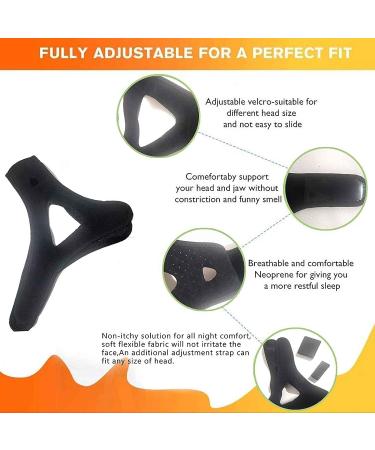 BETAN Anti Snore Chin Strap - Stop Snoring Solution for Men, Women, and Kids - Snore Chin Strap Sleep Mask - Large Size - Black - Buy Online on GoSupps.com