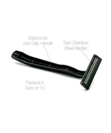 Buy 100 Low-Cost Pink & Black Disposable Razor Blades - Twin Blade Stainless Steel for Professional & Home Use - Bulk Hospitality Quality - Buy Online on GoSupps.com