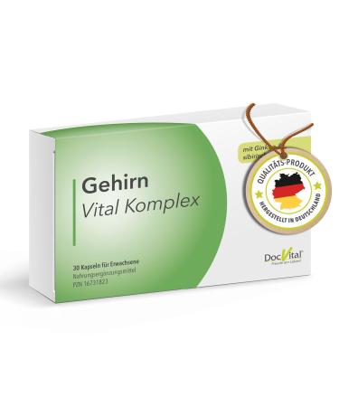 Ginseng Ginkgo Brahmi capsules high -dose - Brain Vital complex for memory focus and concentration - Brain Booster - German Quality Product - Docvital  - Buy Online on GoSupps.com