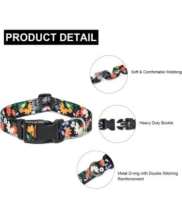 Buy Mercano Adjustable Dog Collar - Soft Nylon Comfort & Robust Pattern for Small & Medium Dogs & Cats (S Flower Orange) - Buy Online on GoSupps.com