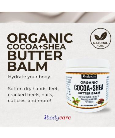 Cocoa Butter Belly & Body Balm - Organic Raw Shea & Coconut Oil | 8 oz Natural Body Butter Blend - Buy Online on GoSupps.com