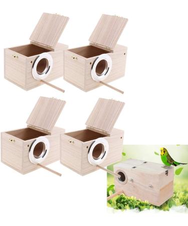 joyMerit 4Pcs Budgie Nest Box Breeding Boxes Aviary Bird Nesting With Stick - Buy Online on GoSupps.com