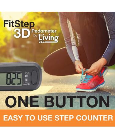 Living247 FitStep 3D Pedometer for Seniors - Easy One Button Step Counter - Buy Online on GoSupps.com