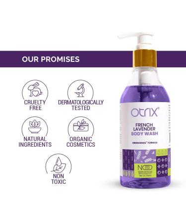 O.trix French Lavender Body Wash - Soothing Shower Gel for All Skin Types | Calming Aromatherapy with Natural Ingredients | Unisex 290ml - Buy Online on GoSupps.com