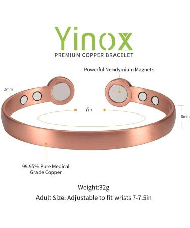 YINOX Magnetic Copper Bracelet for Men & Women | Adjustable 18cm | 6 Magnets | Ideal for Ages 13+ | International Shipping Available - Buy Online on GoSupps.com