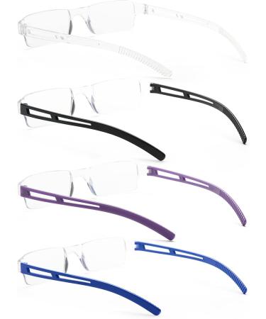 Kokobin Frameworkless Reading Glasses - Anti Blue Light Visual Aid for Men & Women (4-Pack +2.0 Diopters) - Buy Online on GoSupps.com