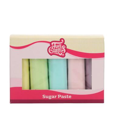 Funcakes Fondant MultiPack Pastel colors: easy to use smooth flexible soft and flexible perfect for decorating cakes halal kosher and gluten -free.5 colors 5 x 100 g Pastel Colors - Buy Online on GoSupps.com