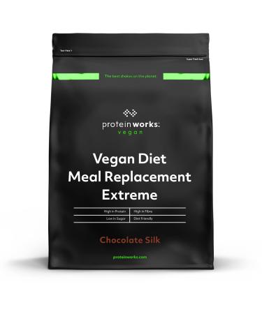Protein Works - Vegan Diet Meal Replacement Extreme | Plant Based Meal Replacement Shake | Added Vitamins | Aids Weight Loss | 16 Servings | Chocolate Silk | 1kg Chocolate Silk 1 kg (Pack of 1)