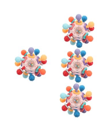 Toyvian 4 pieces Manhattan Fangball Toy toys for toddlers Gift toddler toy children's toys early education toys plastic puzzle rosax4stk 10x10x6.5cmx4pcs
