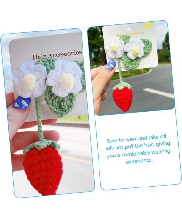 Beavorty Strawberry Car Mirror Pendant girls hair rear view mirror accessories flower hairpins kawaii hair accessories barrettes for girls lovely hair clips child irregular cotton decorate - Buy Online on GoSupps.com