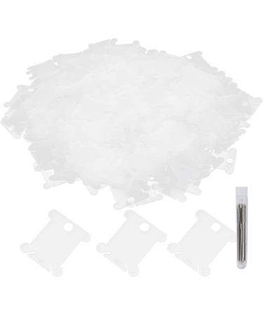 JTLB 300pcs Plastic Dental Floss Bobbins - Transparent Cross Stitch Winding Board & Embroidery Tools for Hassle-Free Crafting | International Shipping Available - Buy Online on GoSupps.com
