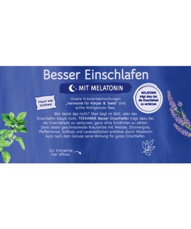  Teekanne TEEKANNE Better Sleep Melatonin Herbal Tea 10 packs x 18 sachets (10 x 30.6 g) - Buy Online on GoSupps.com