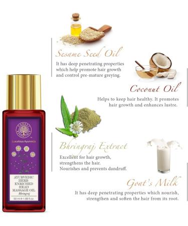 Buy Forest Essentials Ayurvedic Herbal Massage Oil Bhringraj 50ml - Nourishing & Revitalizing Massage Oil for Hair & Body - Buy Online on GoSupps.com
