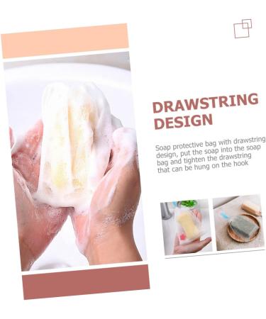 Baluue 2pcs Foaming Net Soap Savers for Bar Soap African Wash Net Soap Foaming Bag Bubble Pe White 21x14x0.2cm White - Buy Online on GoSupps.com