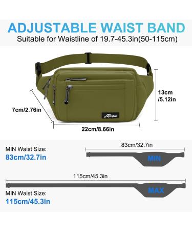 Retee Bellbag Waterproof Hip Pocket - 5 Pocket Breast Bag for Men & Women | Ideal for Outdoor Travel & Hiking (A-Green) - Buy Online on GoSupps.com