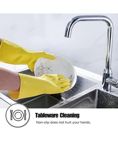 NED Tendon Latex Gloves Thickened Housework Waterproof Gloves Dishwashing Wear Resistant Plastic Gloves Kitchen Reusable Dishwashing Gloves Rubber Cleaning Gloves Yellow 3 Pairs-L - Buy Online on GoSupps.com