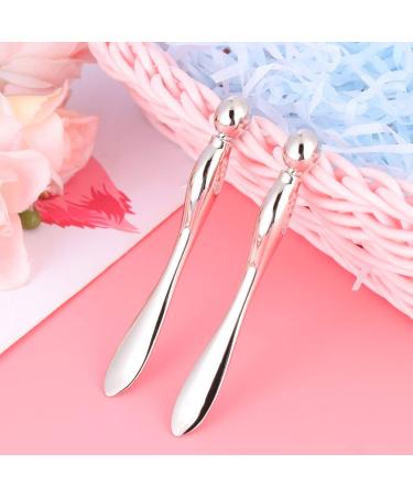 Minkissy Eye Cream Applicator Set - 2-Piece Silver Face & Eye Massage Spatula for Optimal Eye Care - Buy Online on GoSupps.com