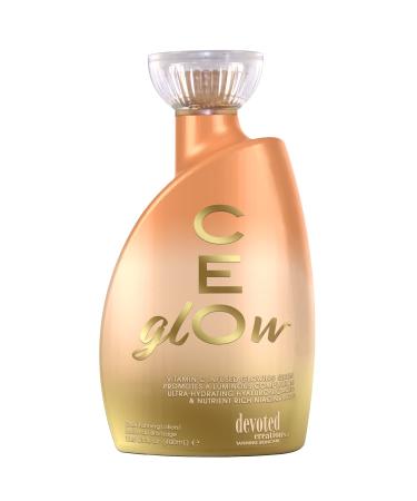 Devoted Creations CEglOw Dark Tanning Lotion - Vitamin C Infused Glowing Serum Promotes a Luminous Complexion Ultra-Hydrating Hyaluronic Acid & Nutrient Rich Niacinamide - 13.5 oz.