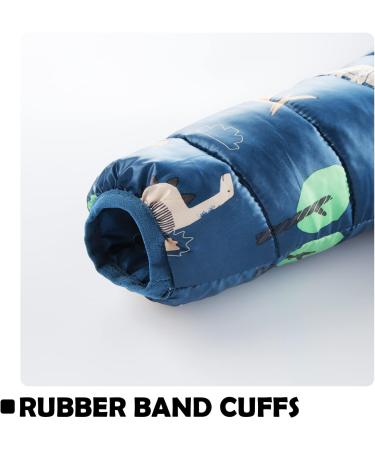 Baby Puffer Jacket Toddler Winter Coat Hooded Outerwear Blue Dinosaur 4-5 Years - Buy Online on GoSupps.com