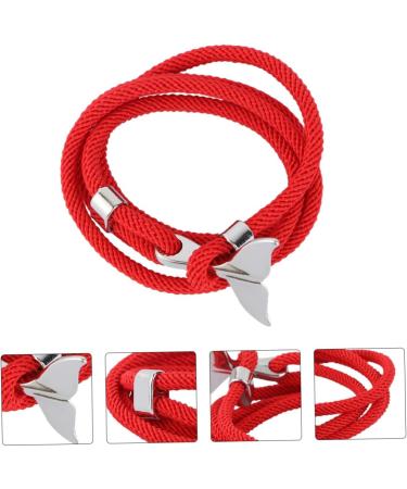SOIMISS 2 pcs whale tail bracelet fashion jewelry couple jewelry couples bracelets Vintage Nautical Bracelets vintage jewelry Nautical Braided Bracelet Unfading Bracelet Creative Wristband 8x8cmx3pcs Silver Redx3pcs - Buy Online on GoSupps.com